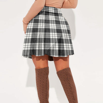 MacFarlane Black White Ancient Tartan Crest Mini Skirt