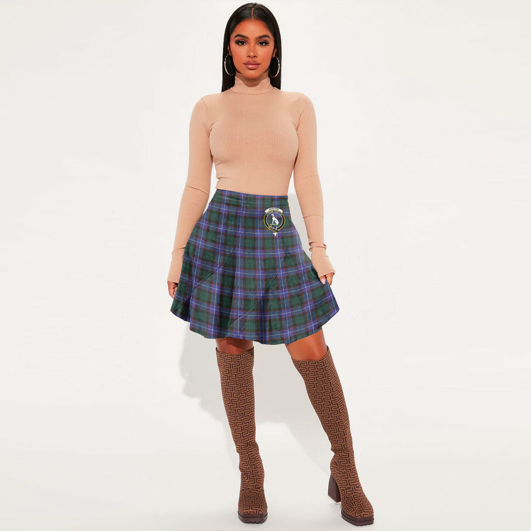 Hunter Modern Tartan Crest Mini Skirt