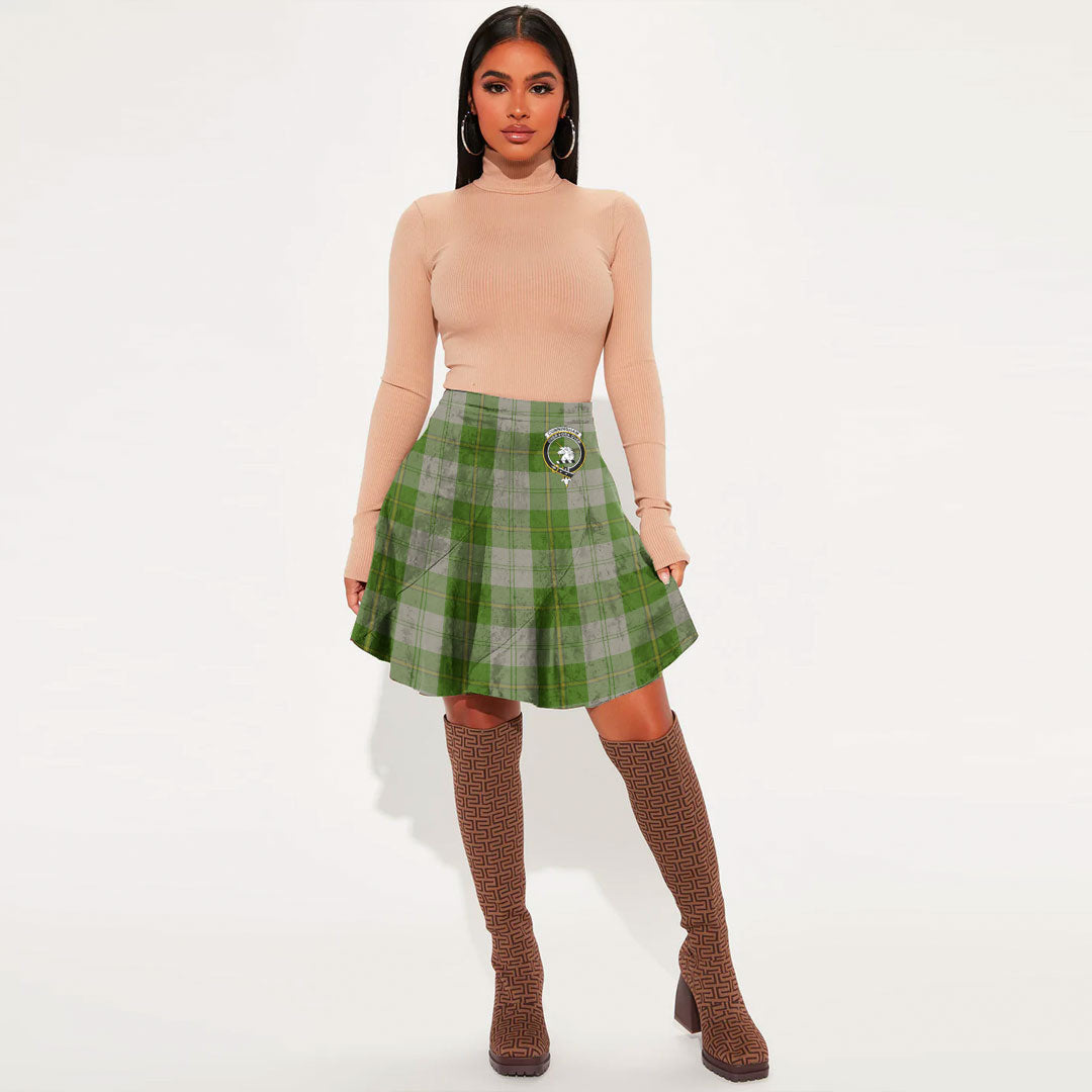 Cunningham Dress Green Dancers Tartan Crest Mini Skirt