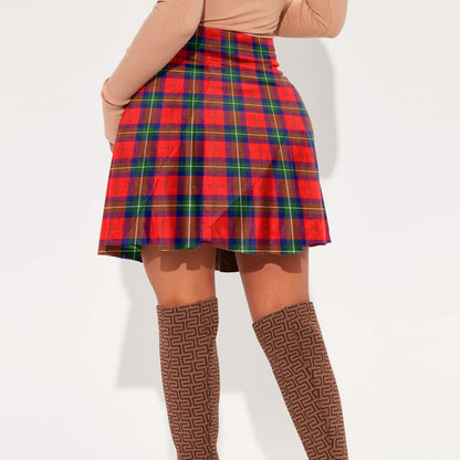 Ruthven Modern Tartan Crest Mini Skirt