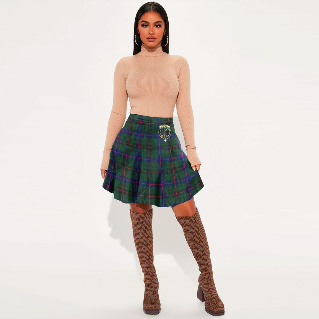 Davidson Modern Tartan Crest Mini Skirt