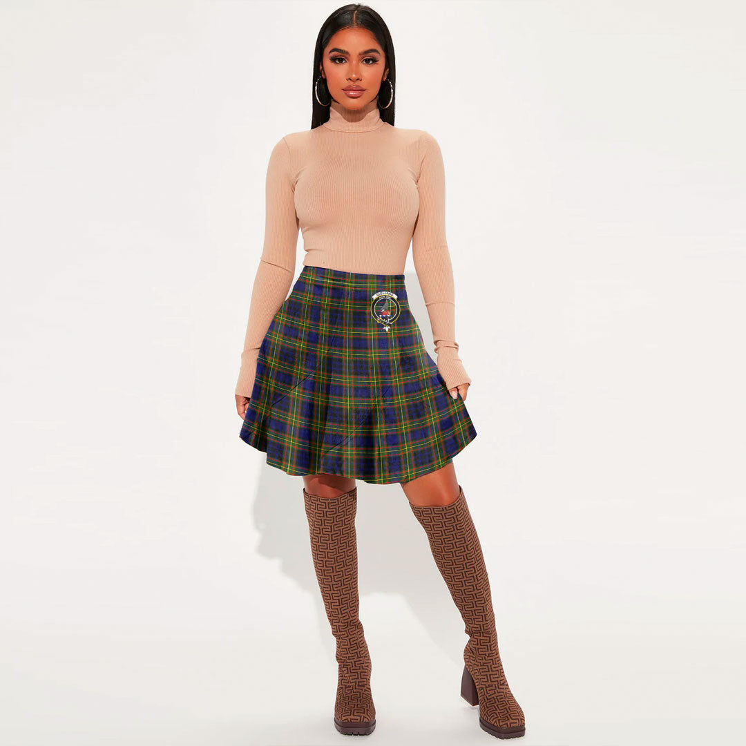 Clelland Modern Tartan Crest Mini Skirt