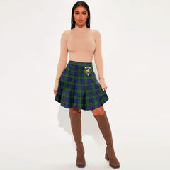 Campbell Modern Tartan Crest Mini Skirt