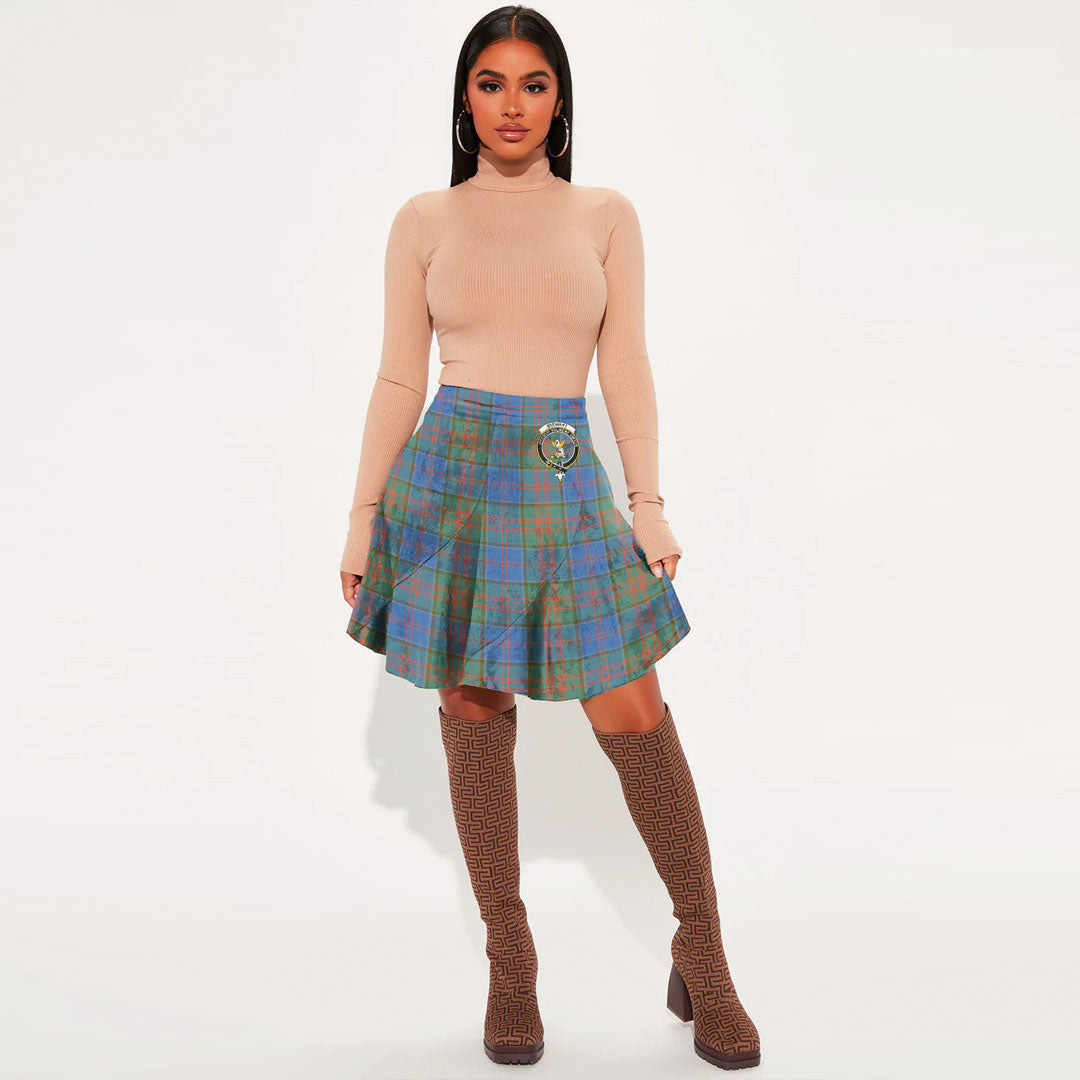 Stewart of Appin Hunting Ancient Tartan Crest Mini Skirt