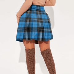 Ramsay Blue Ancient Tartan Plaid Mini Skirt