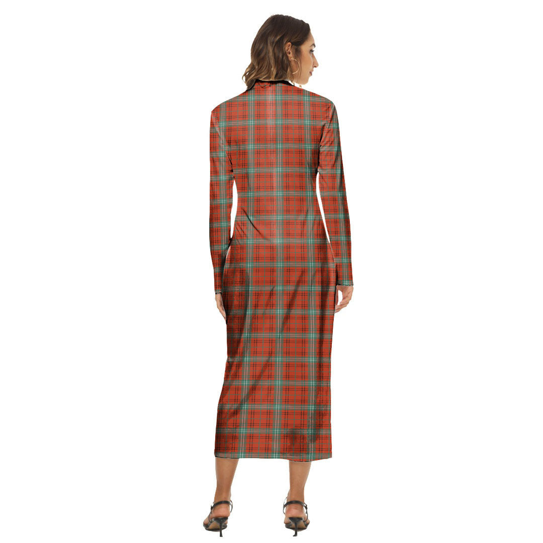 Morrison Red Ancient Tartan Plaid Women's Hip Dress