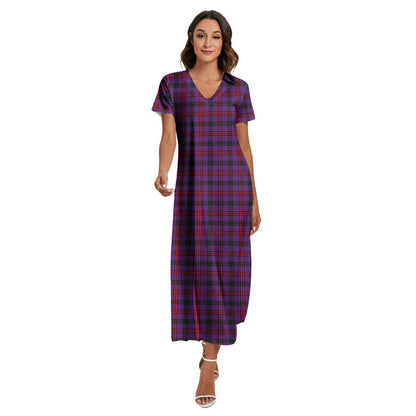 Montgomery Modern Tartan Plaid V-neck Dress Side Slit