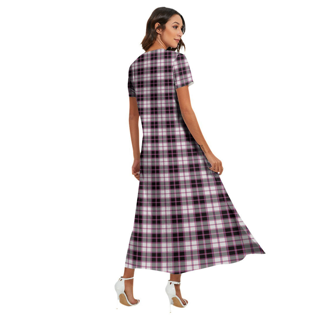 MacPherson Hunting Modern Tartan Plaid V-neck Dress Side Slit