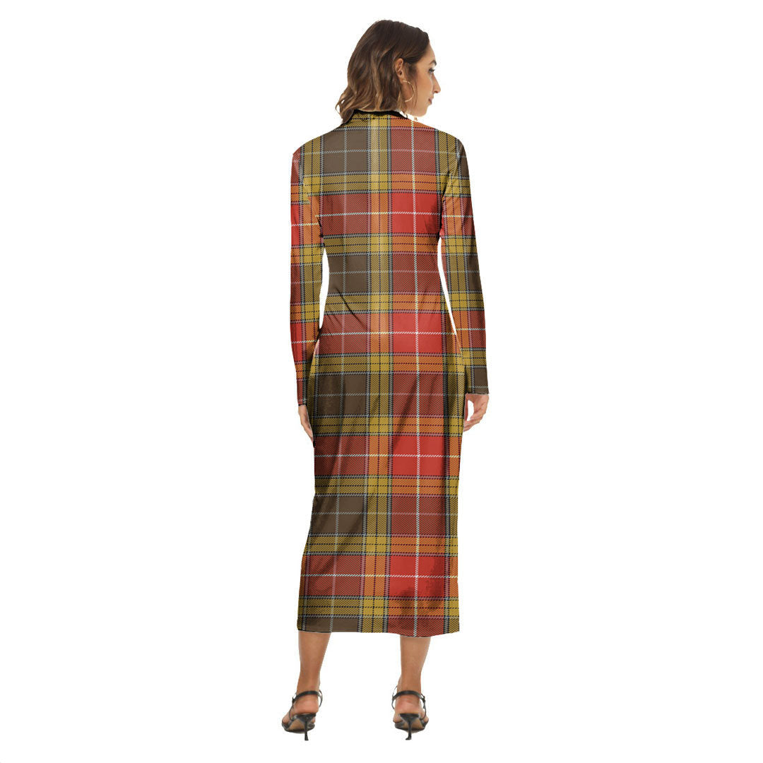 Buchanan Old Set Weathered Tartan Crest Women's Hip Dress