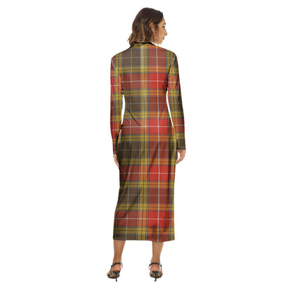 Buchanan Old Set Weathered Tartan Crest Women's Hip Dress