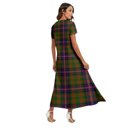 Cochrane Modern Tartan Crest V-neck Dress Side Slit