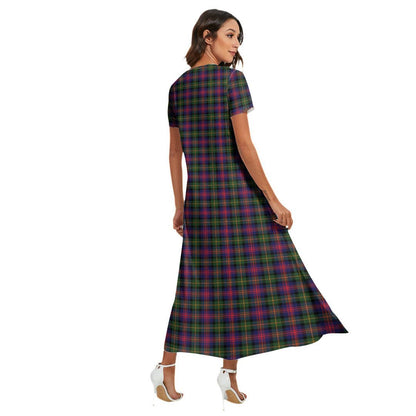 Logan Modern Tartan Plaid V-neck Dress Side Slit