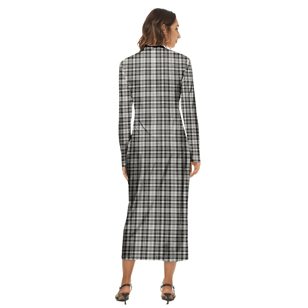 Scott Black White Ancient Tartan Plaid Women's Hip Dress