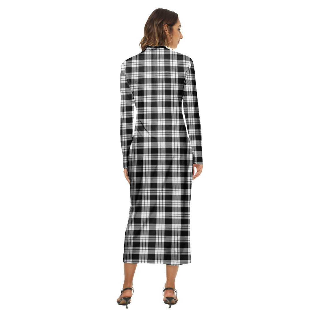 MacFarlane Black White Tartan Plaid Women's Hip Dress