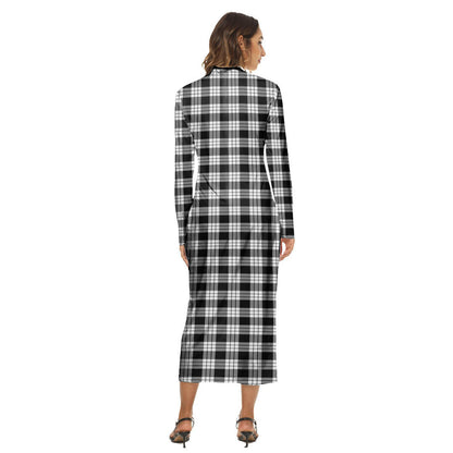 MacFarlane Black White Tartan Plaid Women's Hip Dress