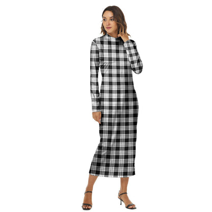 MacFarlane Black White Tartan Plaid Women's Hip Dress