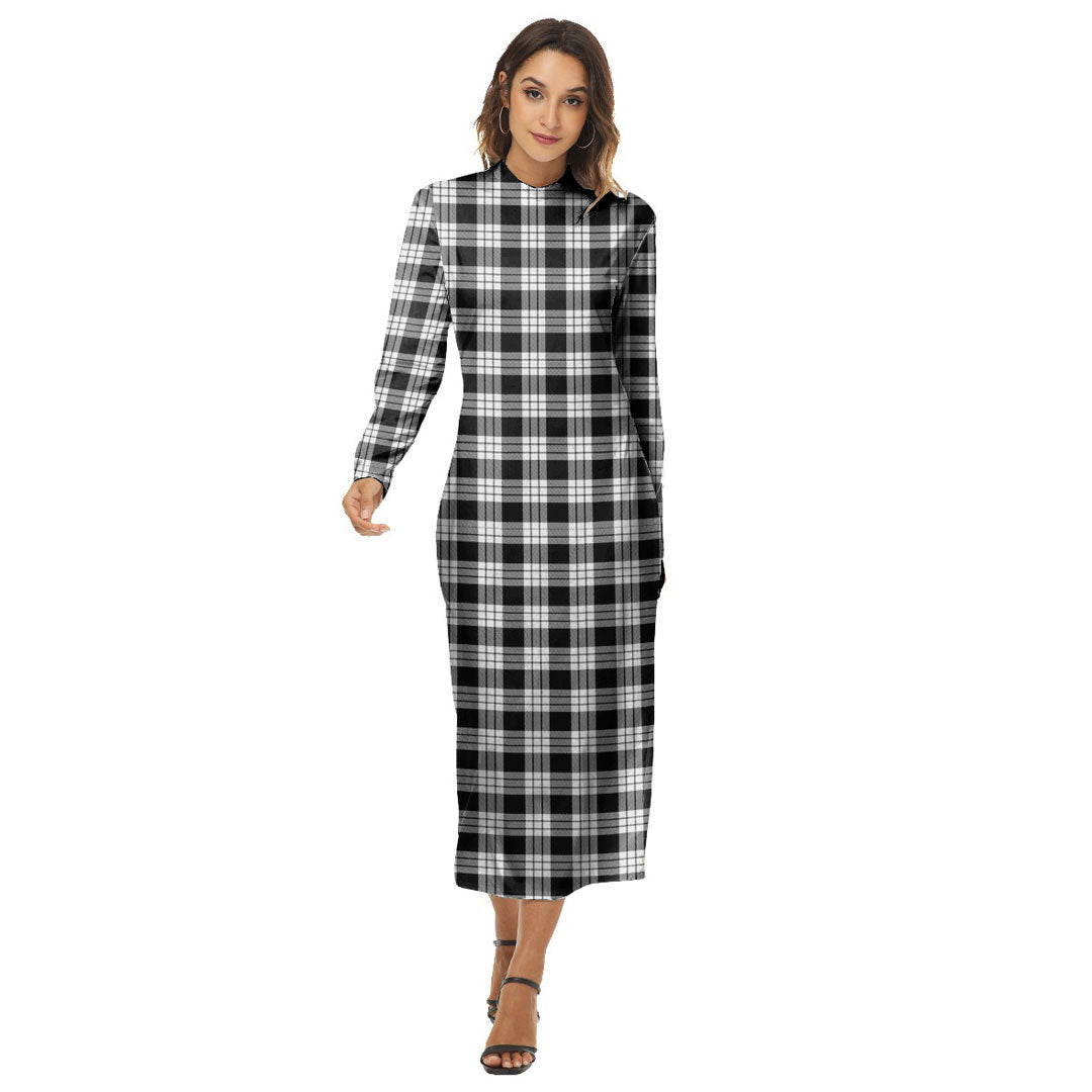 MacFarlane Black White Tartan Plaid Women's Hip Dress