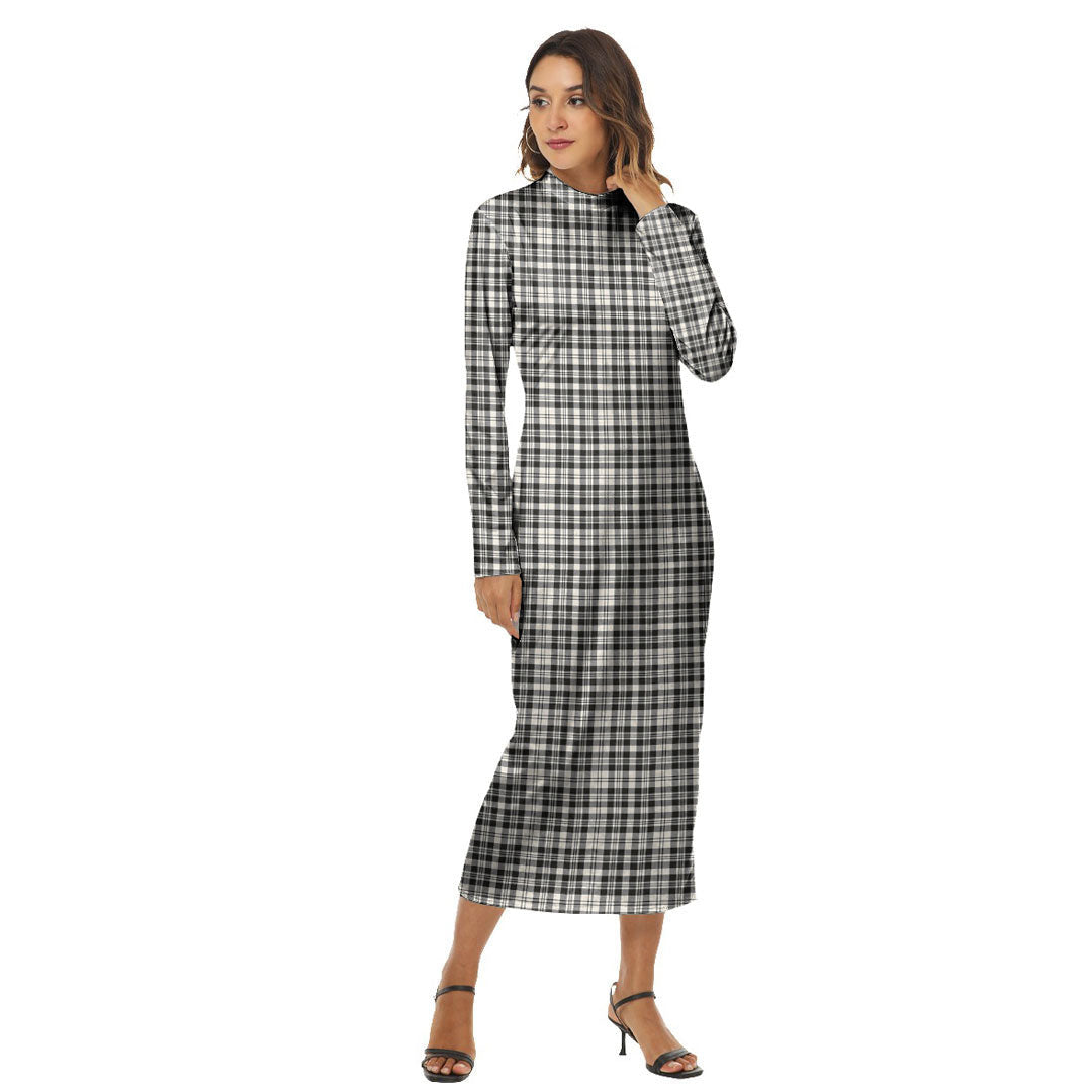 Scott Black White Ancient Tartan Plaid Women's Hip Dress