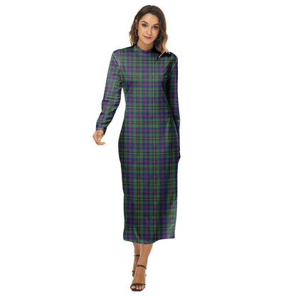 Wood Modern Tartan Plaid Women's Hip Dress