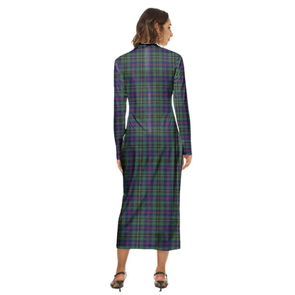 Wood Modern Tartan Plaid Women's Hip Dress