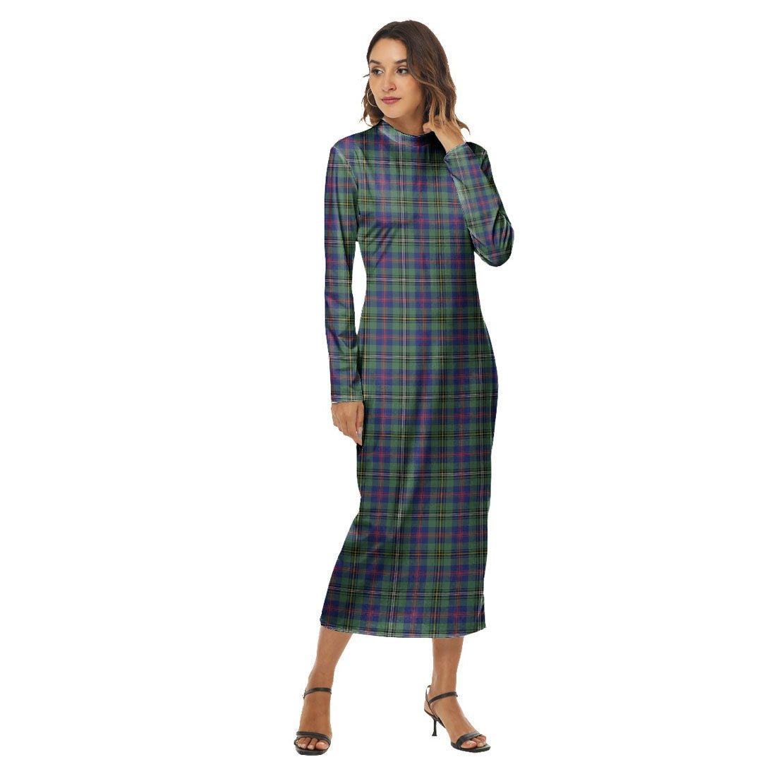 Wood Modern Tartan Plaid Women's Hip Dress