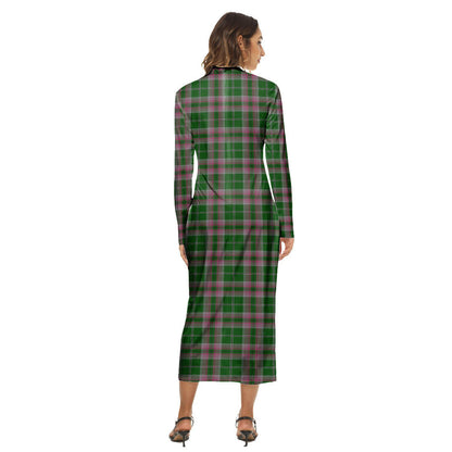 Gray Hunting Tartan Plaid Women's Hip Dress