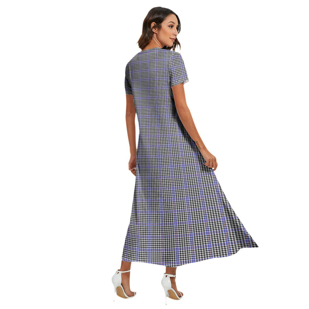 Sir Walter Scott Tartan Plaid V-neck Dress Side Slit