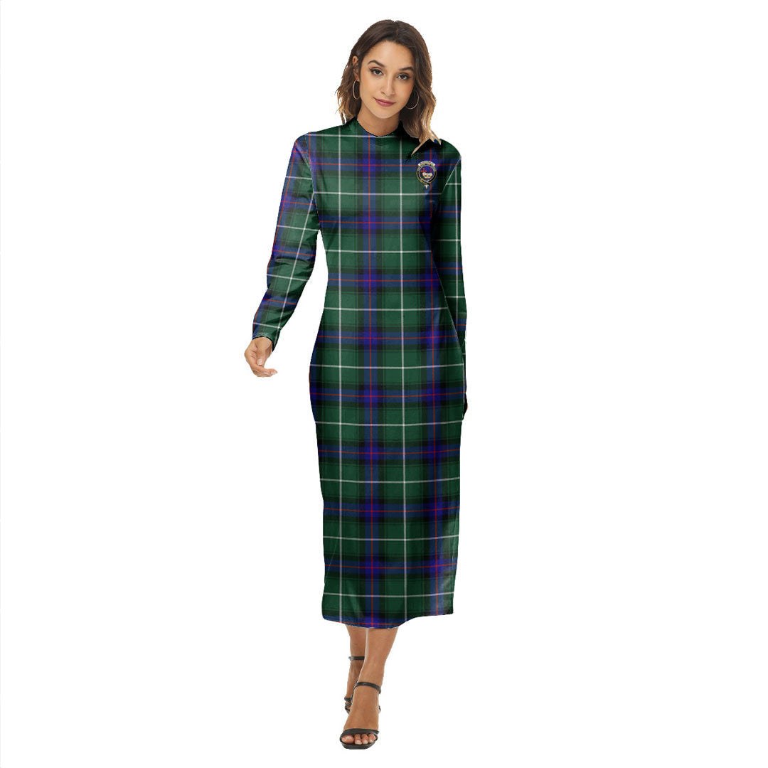 MacDonald of the Isles Hunting Modern Tartan Crest Women's Hip Dress