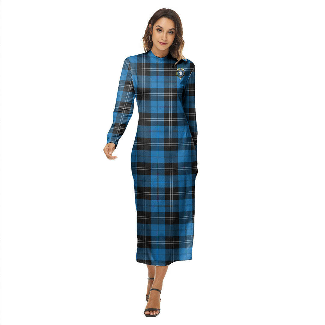 Ramsay Blue Ancient Tartan Crest Women's Hip Dress