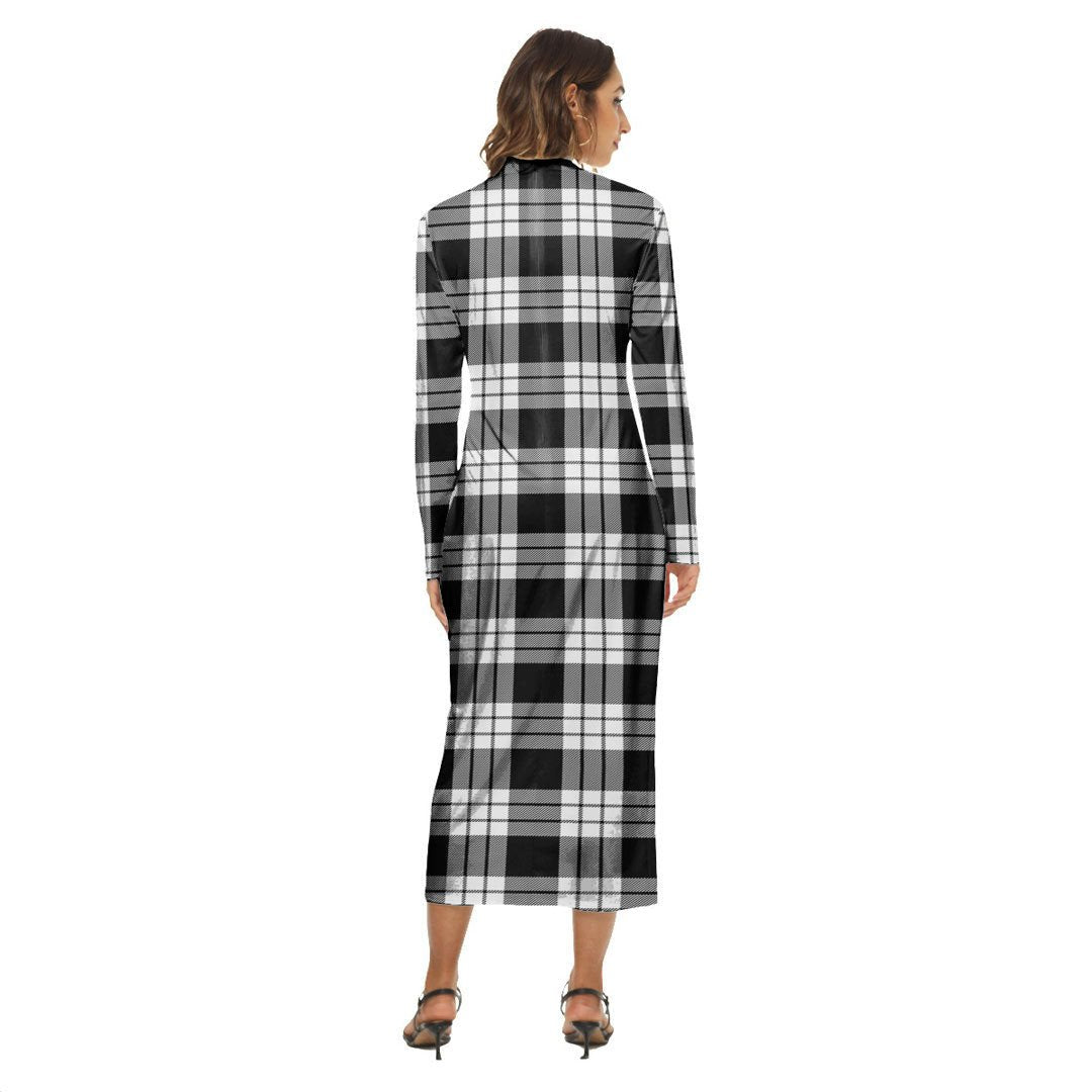 MacFarlane Black White Tartan Crest Women's Hip Dress