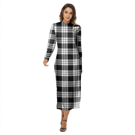 MacFarlane Black White Tartan Crest Women's Hip Dress