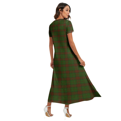 Maxwell Hunting Tartan Plaid V-neck Dress Side Slit