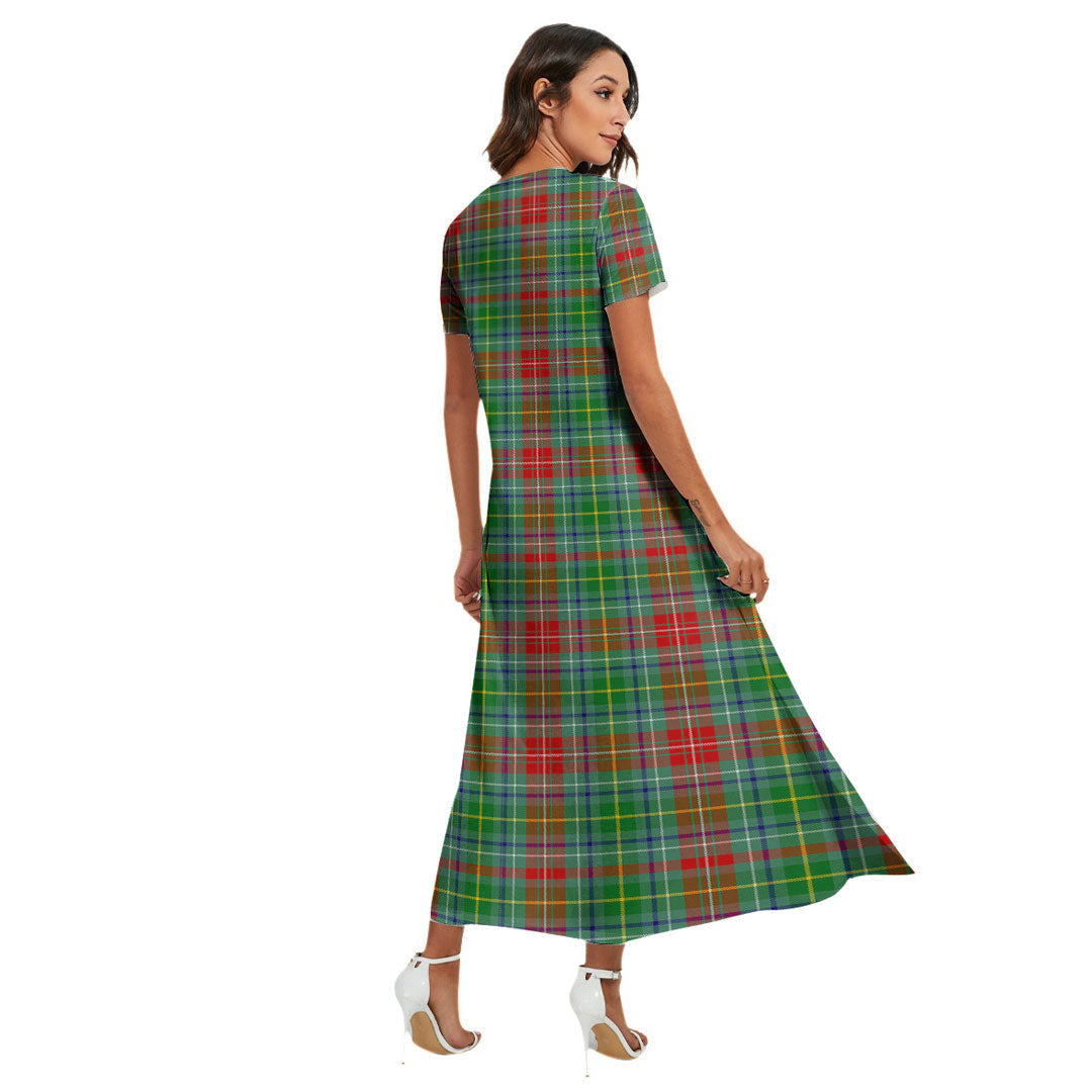 Muirhead Tartan Plaid V-neck Dress Side Slit