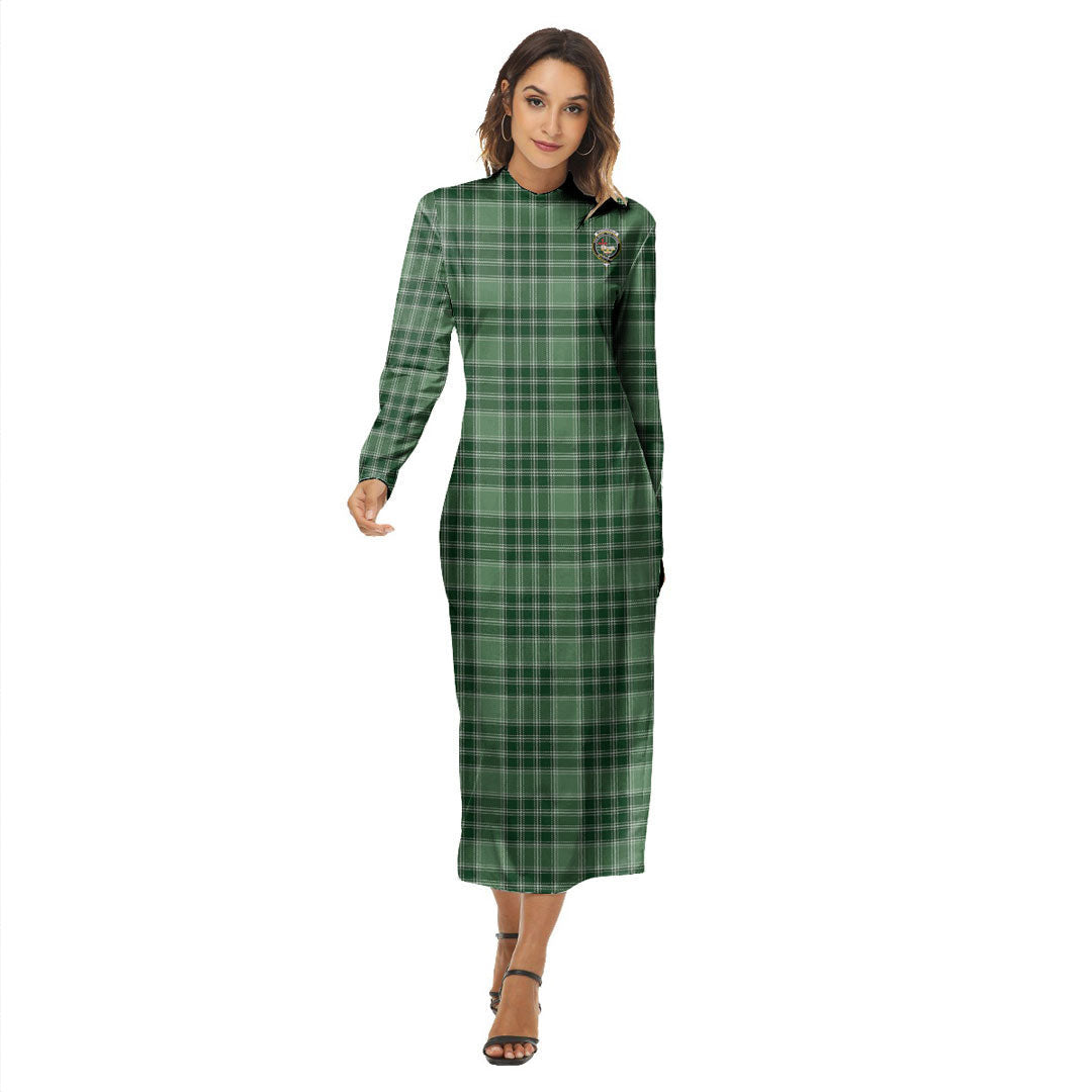 MacDonald Lord of the Isles Hunting Tartan Crest Women's Hip Dress