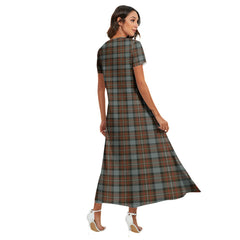 Fergusson Weathered Tartan Plaid V-neck Dress Side Slit