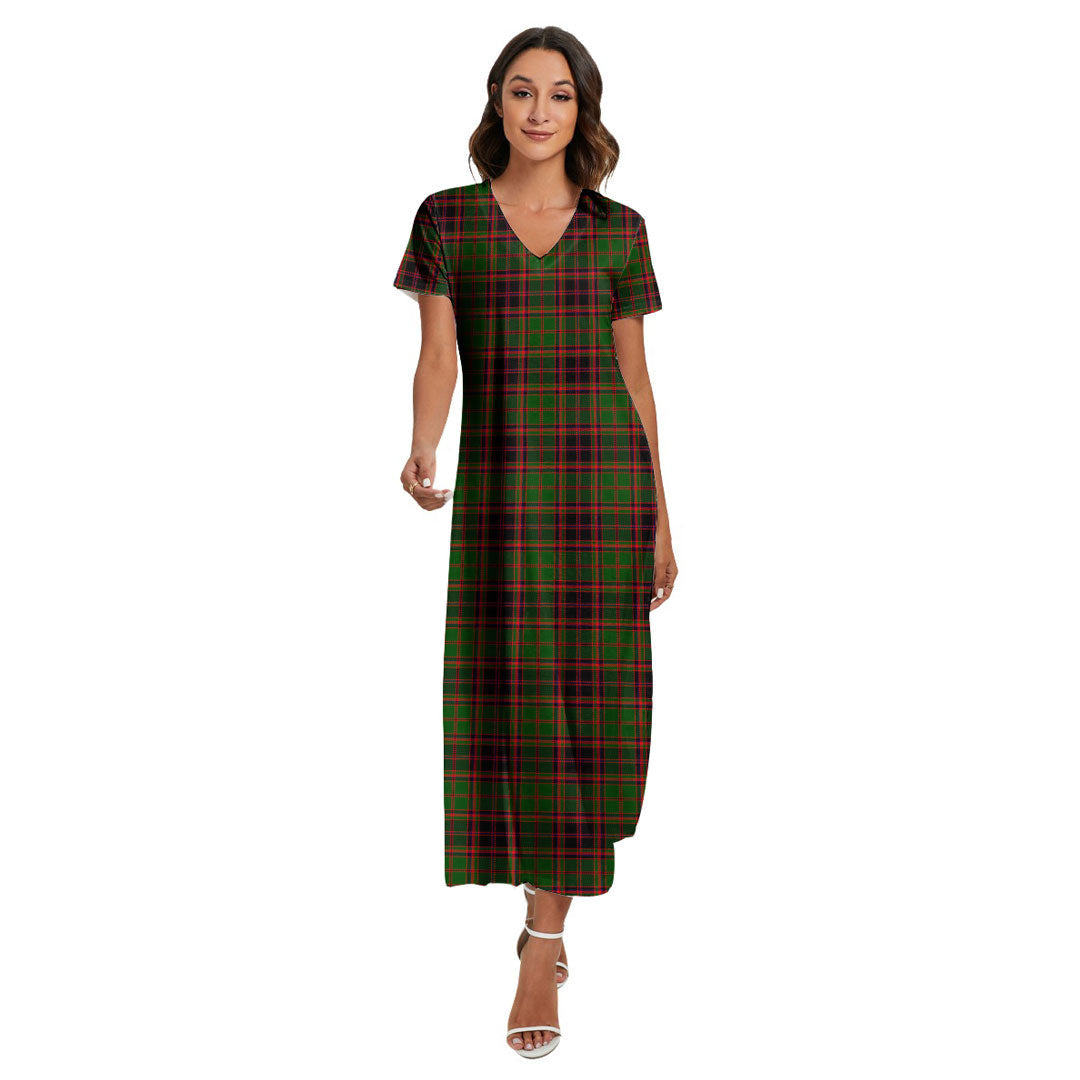 Buchan Modern Tartan Plaid V-neck Dress Side Slit