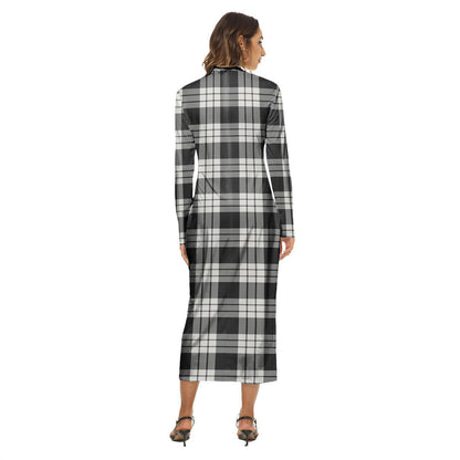 MacFarlane Black White Ancient Tartan Crest Women's Hip Dress