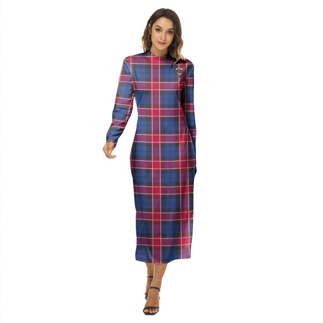 Graham of Menteith Red Tartan Crest Women's Hip Dress