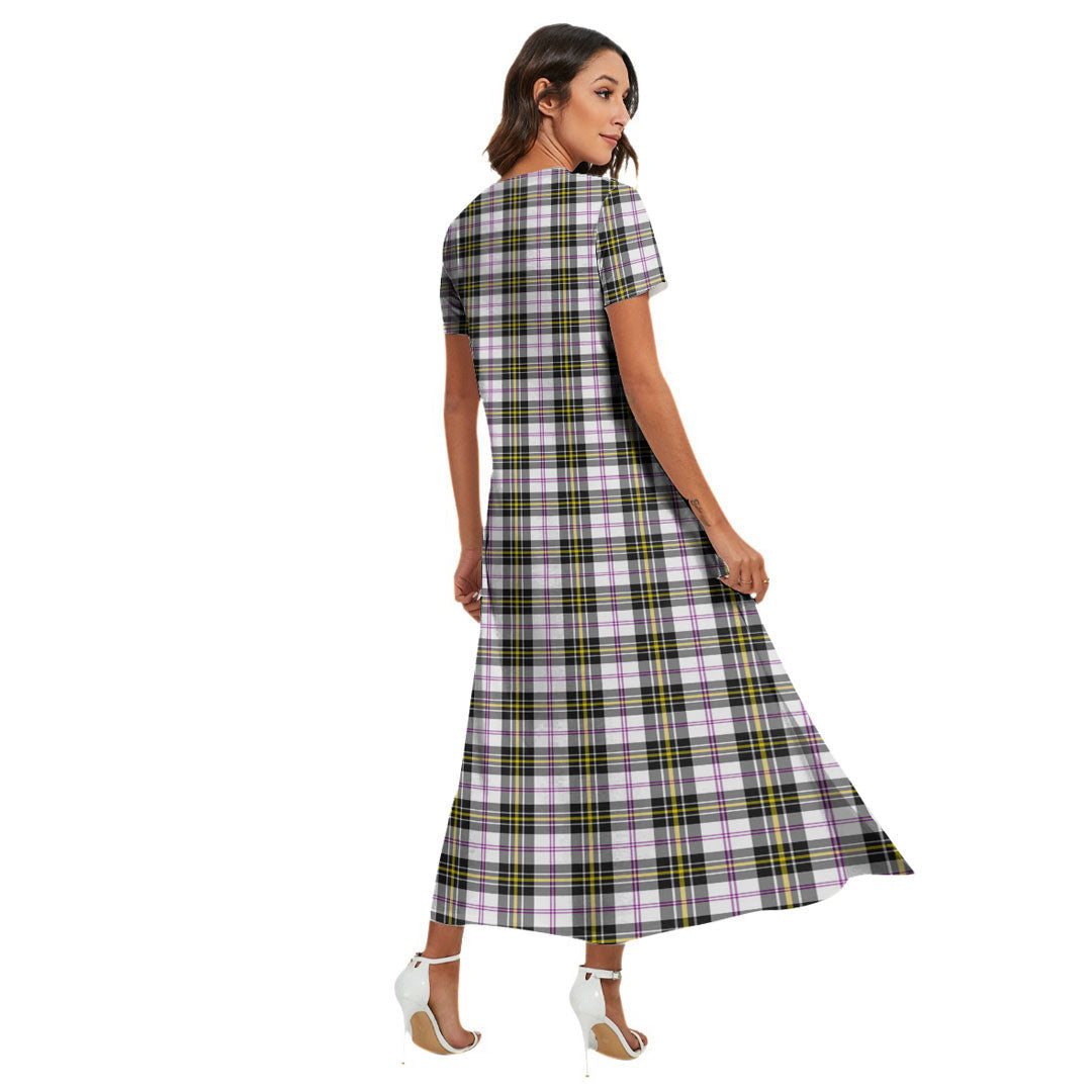 MacPherson Dress Modern Tartan Plaid V-neck Dress Side Slit