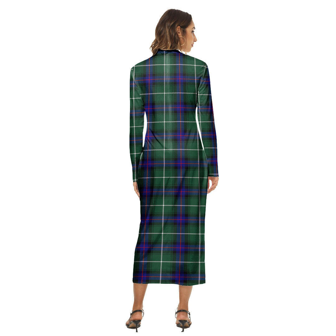 MacDonald of the Isles Hunting Modern Tartan Plaid Women's Hip Dress