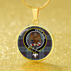 Abercrombie Weathered Tartan Crest Circle Necklace