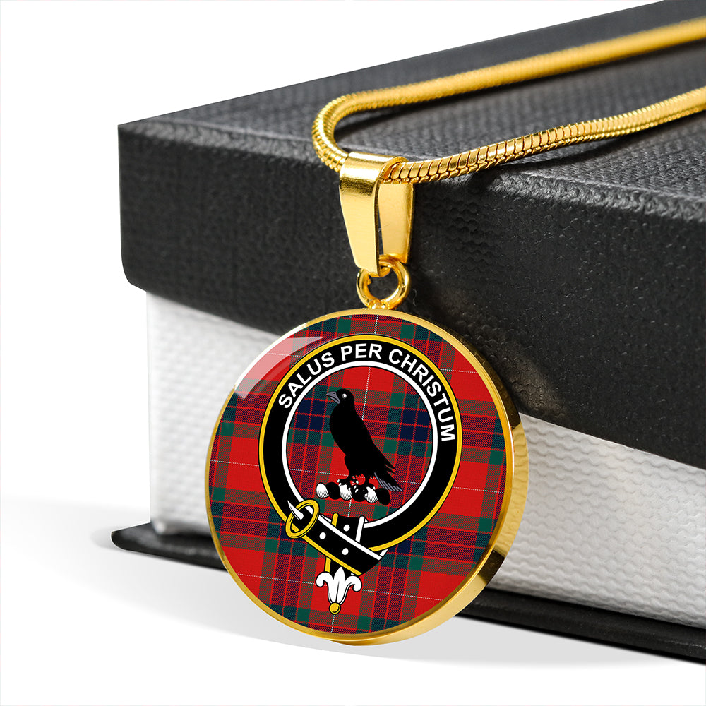 Abernethy Modern Tartan Crest Circle Necklace