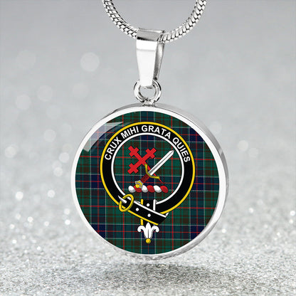 Adam Modern Tartan Crest Circle Necklace