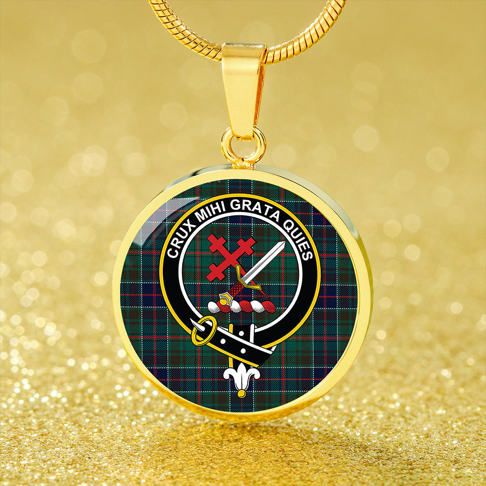 Adam Modern Tartan Crest Circle Necklace