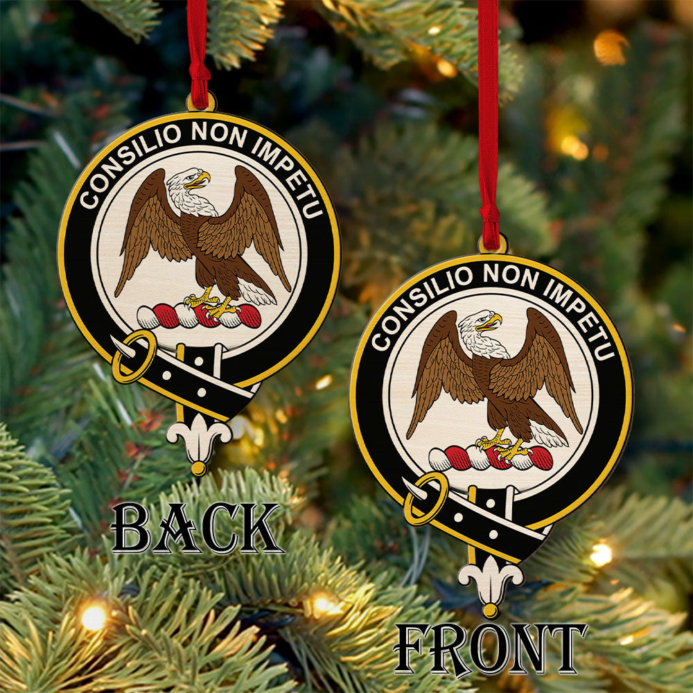 Agnew Tartan Crest Wood Acrylic Ornament