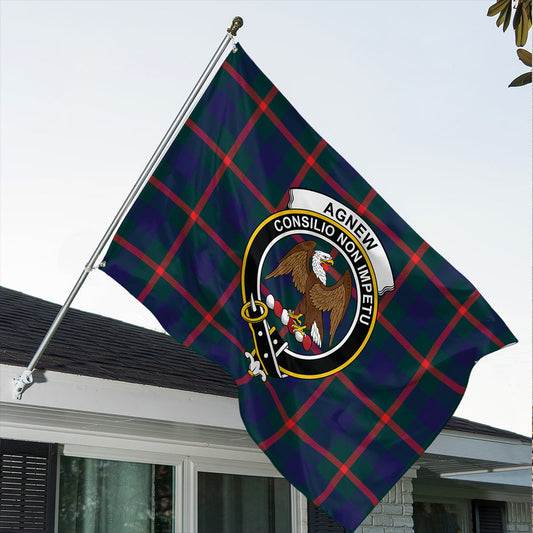 Agnew Modern Tartan Classic Crest House Flag
