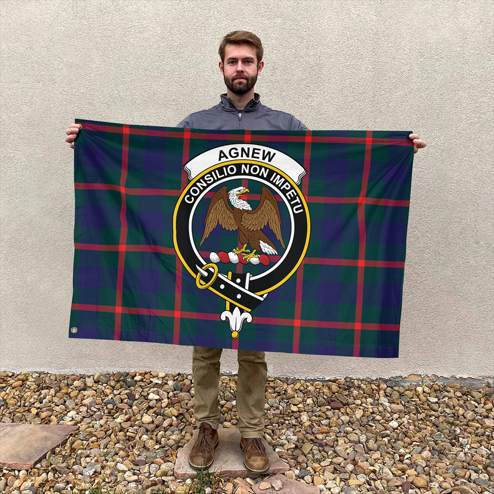 Agnew Modern Tartan Classic Crest House Flag