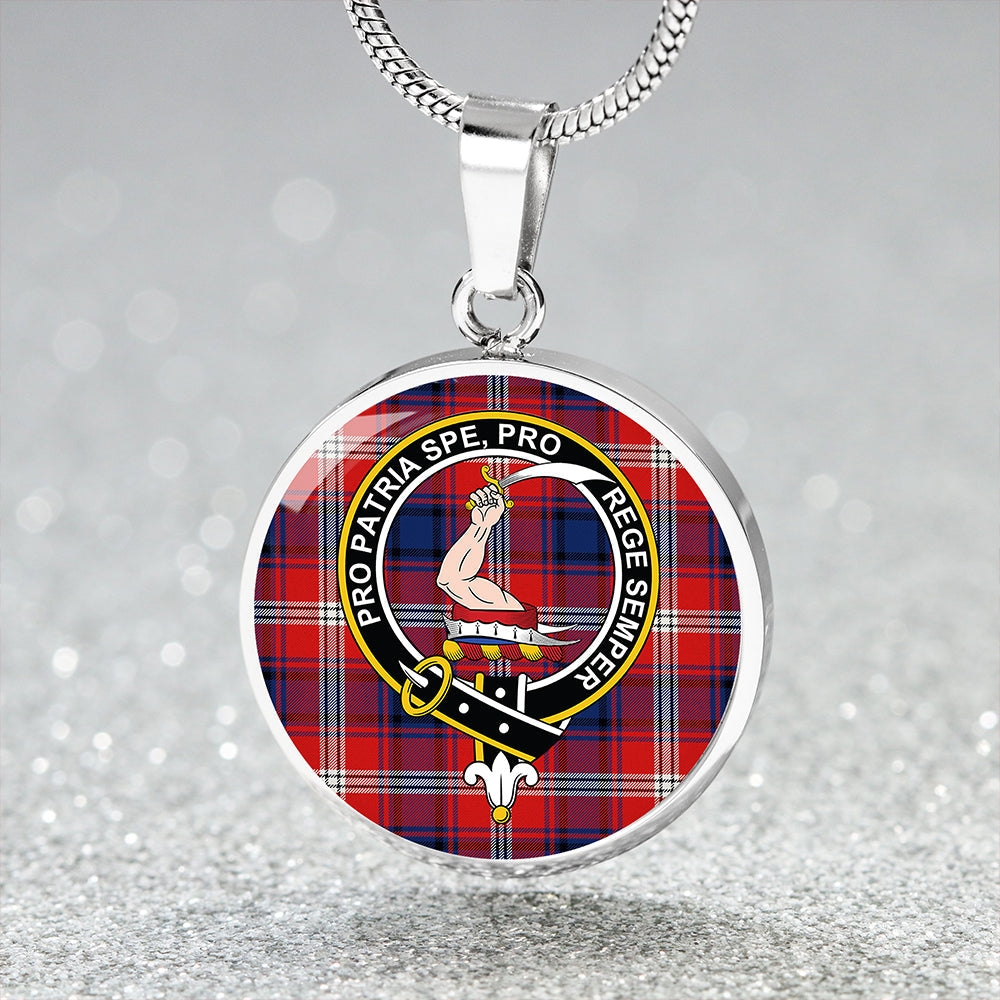 Ainslie 1992 Modern Tartan Crest Circle Necklace