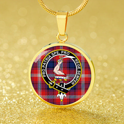 Ainslie 1992 Modern Tartan Crest Circle Necklace