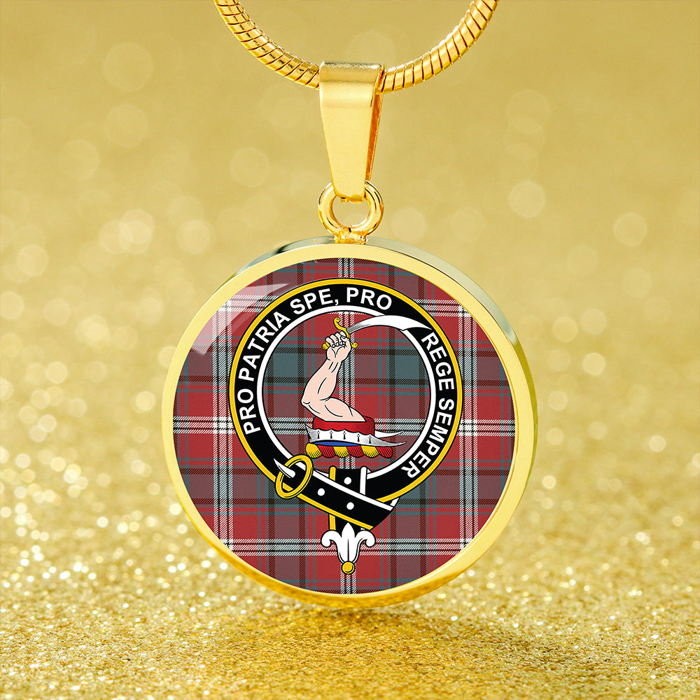 Ainslie 1992 Weathered Tartan Crest Circle Necklace